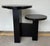 Original retail $1296, stylish Noir Company Modern Two-Tier Black Wood Side Table, showroom floor sample