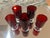 1970s Luminarc Crystal D’Arques Durand Cavalier Ruby Red Glasses 2 Liquor Glasses & 3 Wine Glasses, French Made For Sale In Sacramento - Image 6 of 8