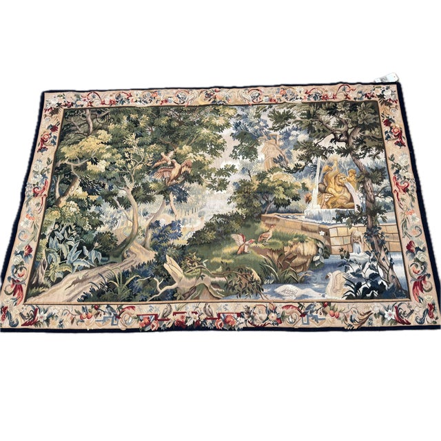 19th Century Vintage Tapestry With Birds For Sale - Image 5 of 7