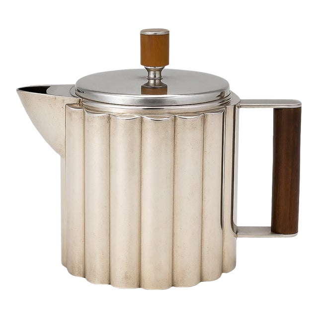 1928 Art Deco Ilonka Karasz Style Silver Plate Teapot by Payne & Baker For Sale