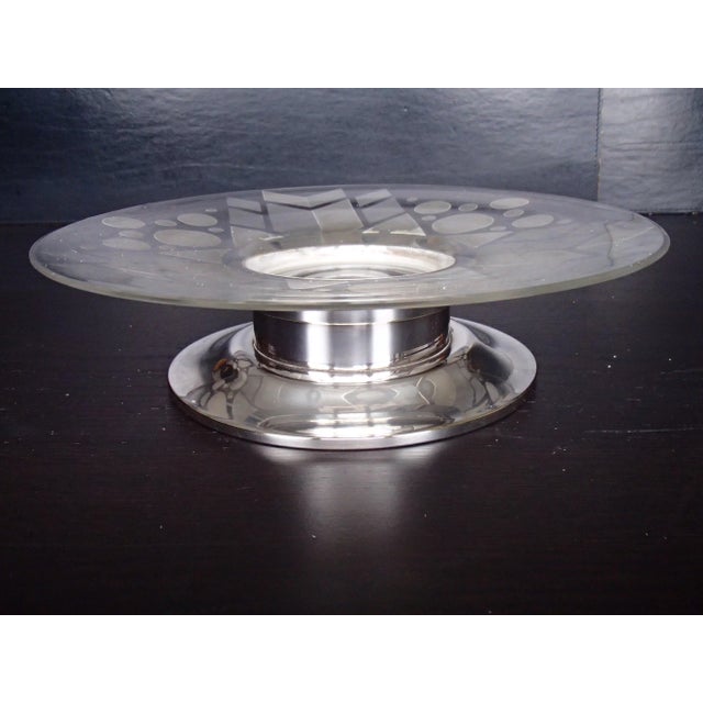 1930s Art Deco Silver Plated Plate, 1930s For Sale - Image 5 of 9