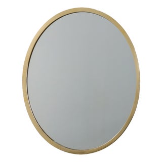 Art Deco Copper‑Plated Metal Mirror, Belgium, 1925 For Sale