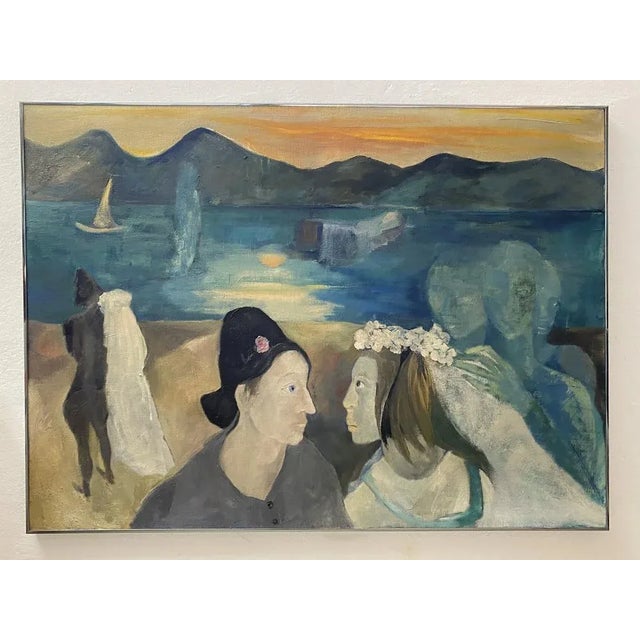 Lena Ulbricht, Wedding in a Mystical Landscape, Oil on Canvas, 1984 For Sale - Image 10 of 10