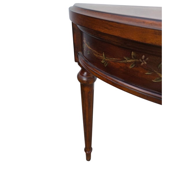 1990s Ethan Allen Tuscany Demilune Console Hall Table Server Neo Classical End Table For Sale - Image 14 of 18