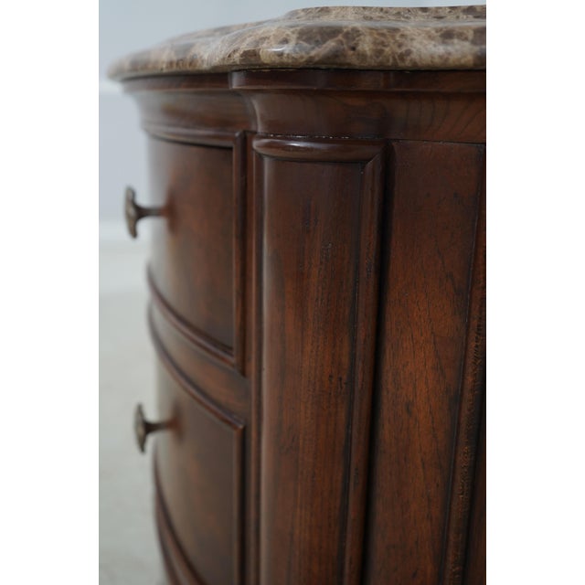 Pair Henredon Marble Top Oversize Nightstands or Commodes For Sale - Image 15 of 18
