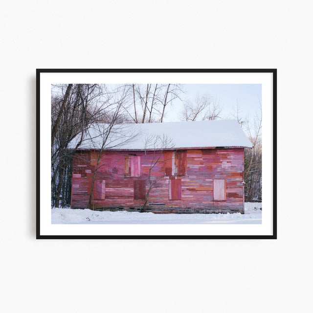 Pink 'Artful Barn' Photograph, Rural Massachusetts New England Art Print, Large 54 X 36" Fine Art Photography Print For Sale - Image 8 of 11
