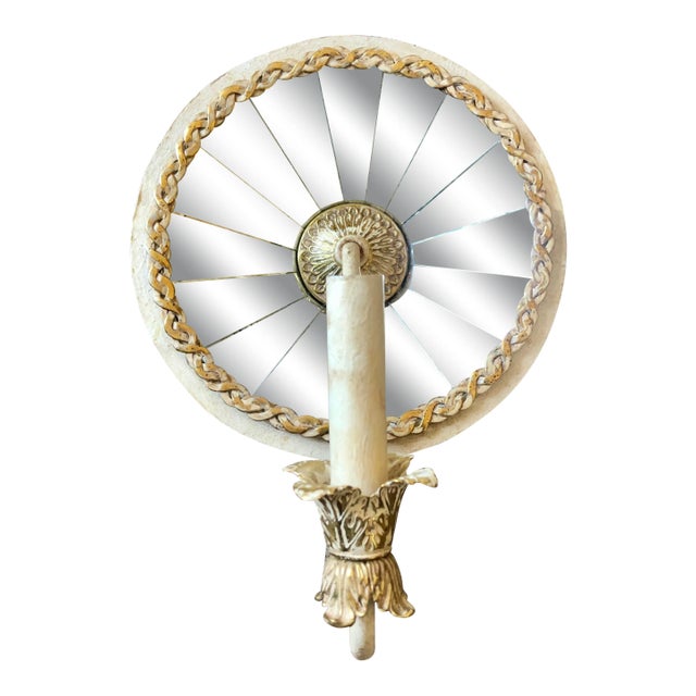 Mid 20th Century Faceted Mirror Sconce For Sale