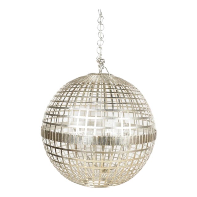 Large Silver Plated Ball Pendant For Sale