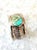 Gorgeous, vintage sterling silver band ring with turquoise stone