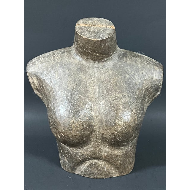Carved Solid Wood Female Torso Sculpture Late 20th Century For Sale - Image 4 of 10