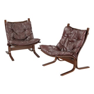 Vintage Dark Brown Siesta Chairs by Ingmar Relling for Westnofa, 1960s, Set of 2 For Sale