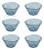 Axel Icy Sapphire Tapered Glass Serving Bowls, Set of 6 For Sale