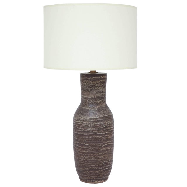 Design Technics Lee Rosen Brown Pottery Table Lamp For Sale