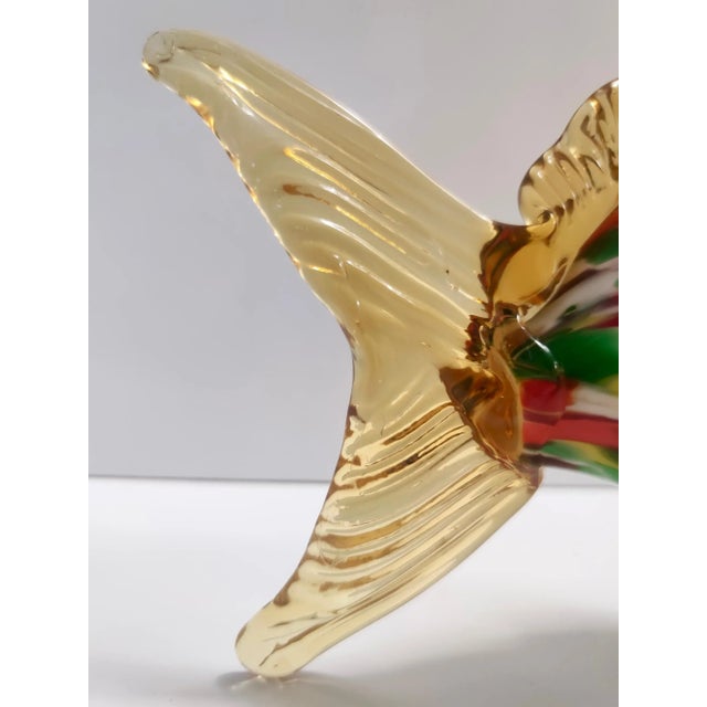 Vintage Multicolored Murano Glass Fish Figurine attributed to Fratelli Toso, 1950s For Sale - Image 10 of 13