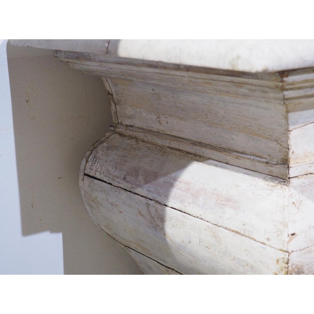 18th Century 18th Century French Painted White Altar With Carrara Marble Top For Sale - Image 5 of 18