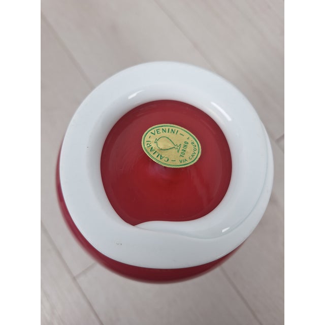 Mid-Century Modern Opalino Series Vase in Pink Murano Glass from Venini, 1990s For Sale - Image 3 of 9