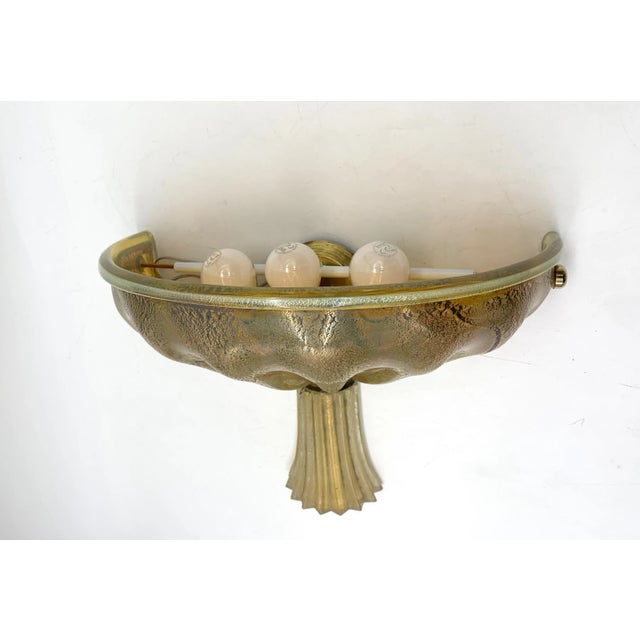 Murano Lamp in Etched Glass from Cenedese, 1960s For Sale - Image 3 of 8