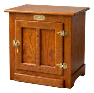 Vintage White Cap “Snooze Island” Oak Icebox-Style Cabinet – Brass Hardware – 22” W