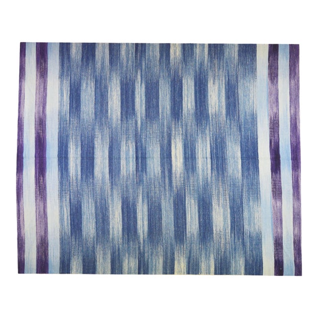 Vintage Persian Mazandaran Natural Color Hand Made Organic Wool Tribal Kilim,8'x9'8" For Sale