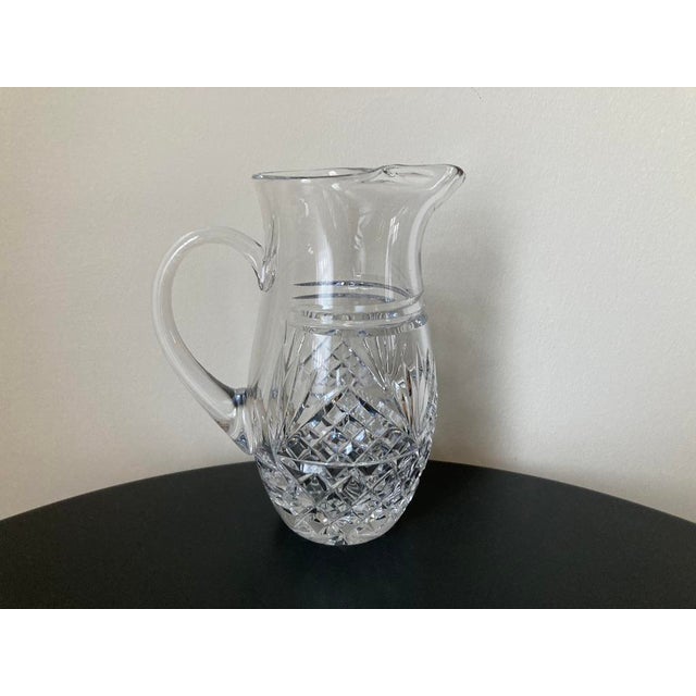 Early 20th Century Early 20th Century Galway Irish Water Crystal Pitcher Blown Glass Design For Sale - Image 5 of 18