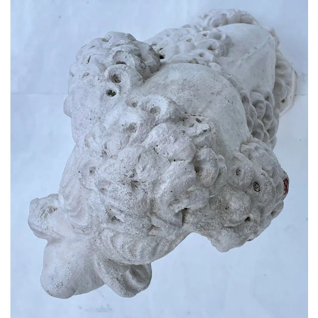 Antique White White Standard Poodle Dog Statue Garden Ornament Mid 20th Century For Sale - Image 8 of 10
