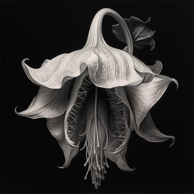 2020s 48" X 48" - Art Wall Installation 'Brugmansia Flowers' - Set of 4 - Limited Edition Botanical Photograph Prints For Sale - Image 5 of 7