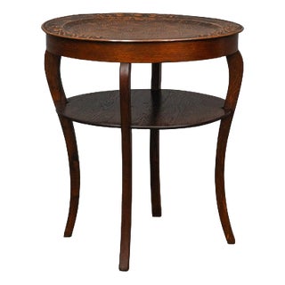 Art Nouveau Side Table in Oak, Early 20th Century For Sale