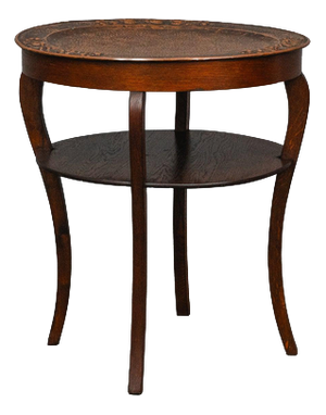 Art Nouveau Side Table in Oak, Early 20th Century