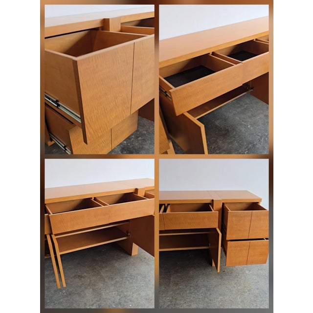 Frank Lloyd Wright Inspired Sideboard Maple Modern Credenza Cabinet For Sale - Image 11 of 12