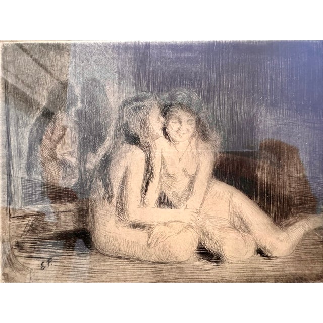 1940s Emil Fuchs Female Nude Etching With Dedication For Sale - Image 4 of 7