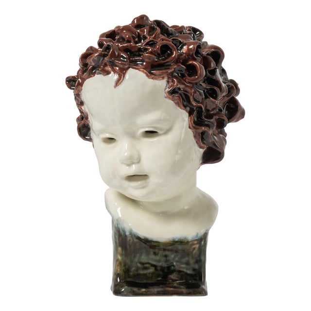 Austrian Ceramic Head Sculpture by Friedrich Goldscheider, 1923 For Sale