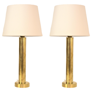 Large Swedish Modern Brass Table Lamps by Kosta Elarmatur, 1940s, Set of 2