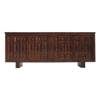 Vintage Spanish Brutalist Sideboard, 1970s For Sale