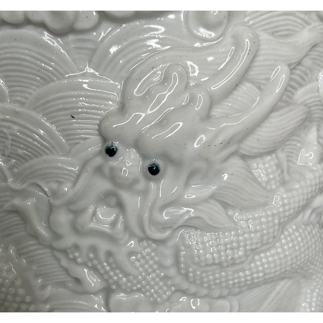 Blanc De Chine Dragon Brush Pot For Sale - Image 4 of 12