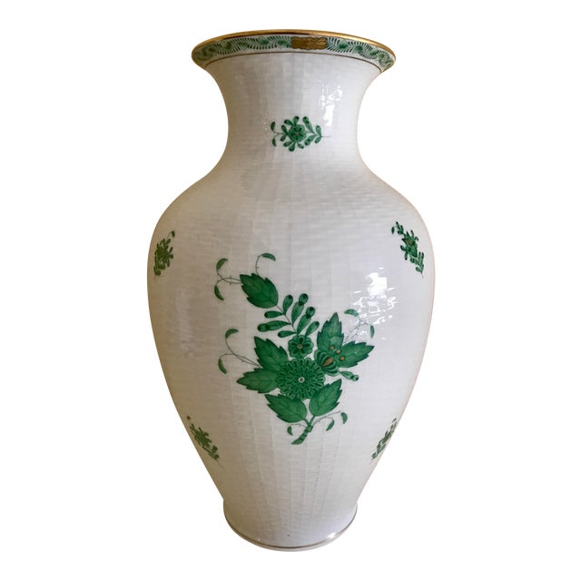 Herend Porcelain Green Chinese Bouquet Vase Chairish