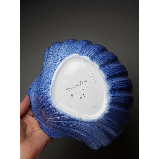 Ceramic Large Vintage Ceramic Scallop Shell Trinket Tray by Christian Dior, 1987 For Sale - Image 7 of 9