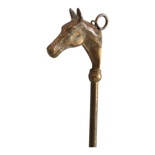 English Equestrian/Horse Shoe Horn/Unlaqured Brass For Sale