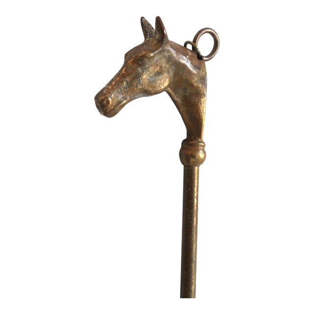 English Equestrian/Horse Shoe Horn/Unlaqured Brass For Sale