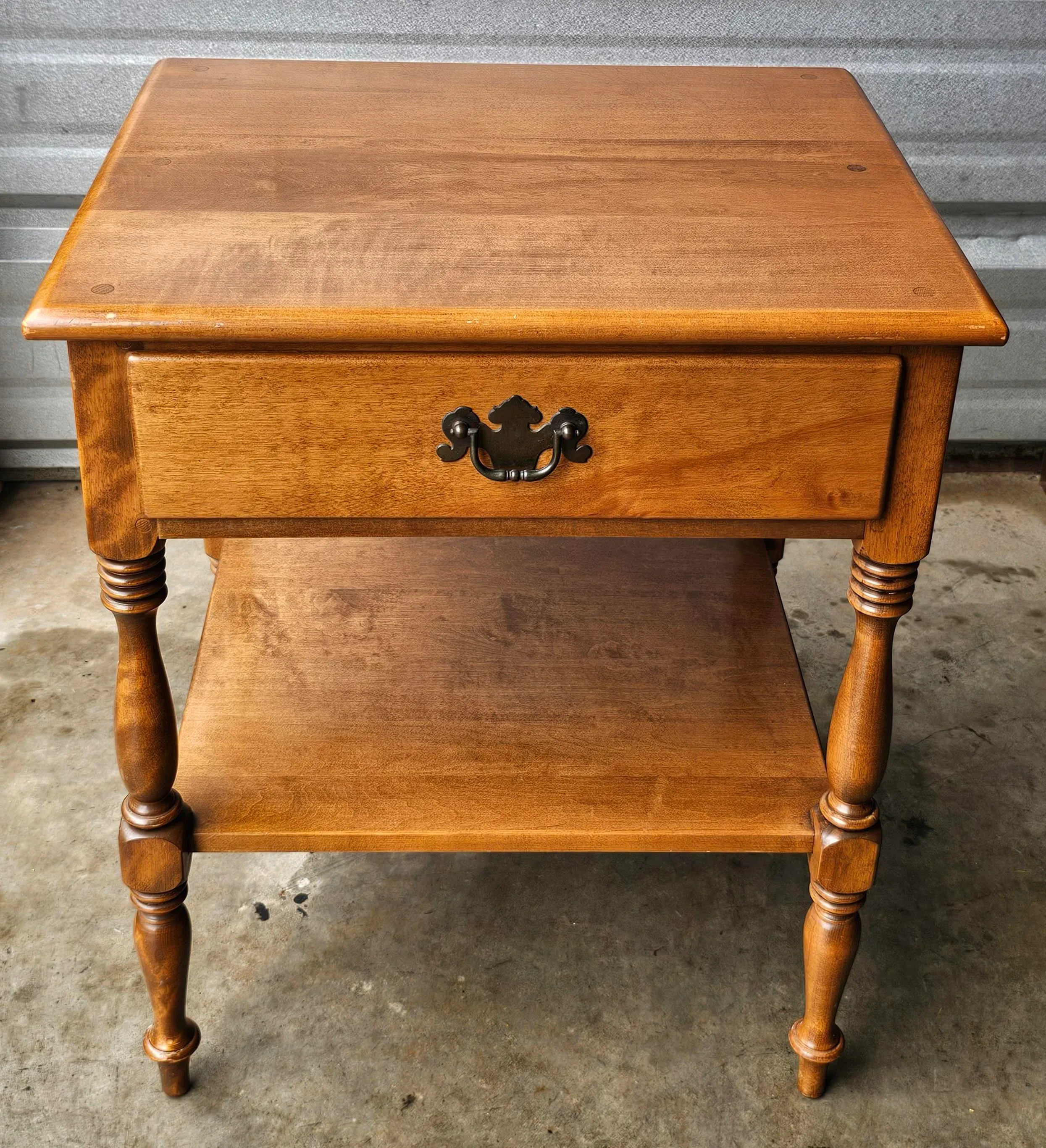 Ethan Allen American Traditional Solid Maple Birch Tiered Side