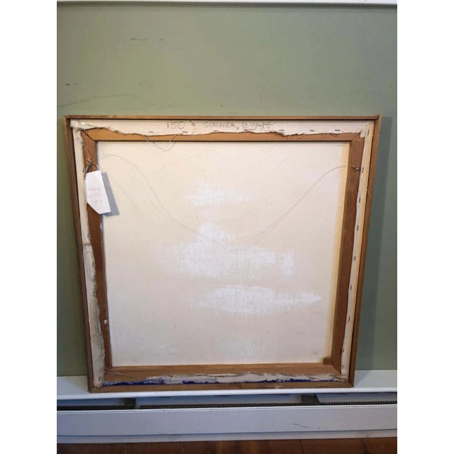 1960s Signed Mid Century Modern Abstract of Sailboats For Sale - Image 11 of 13