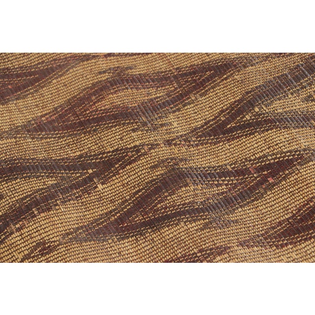 1950s Vintage Tuareg Mat in Brown and Beige With Diamond Geometric Patterns For Sale - Image 5 of 7