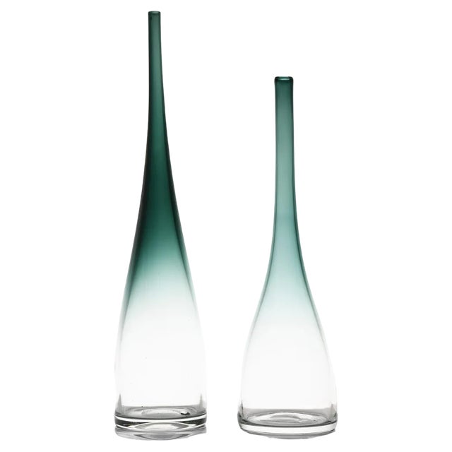 Glass Vases by Bengt Orup, 1950s, Set of 2 For Sale
