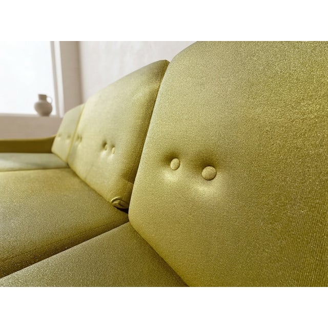 Mid-Century Folding Sofa Bed in Mustard, Czechoslovakia, 1930s For Sale - Image 11 of 12