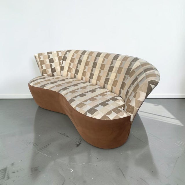Modern Weiman Style Modern Curved Full-Back Sofa For Sale - Image 3 of 10