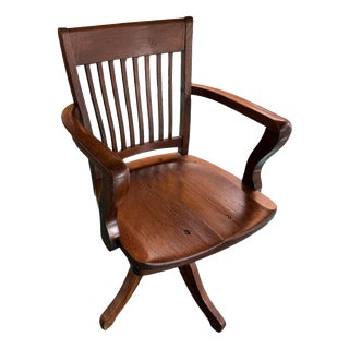 Bentwood Captains Chair with Swiveling Base For Sale