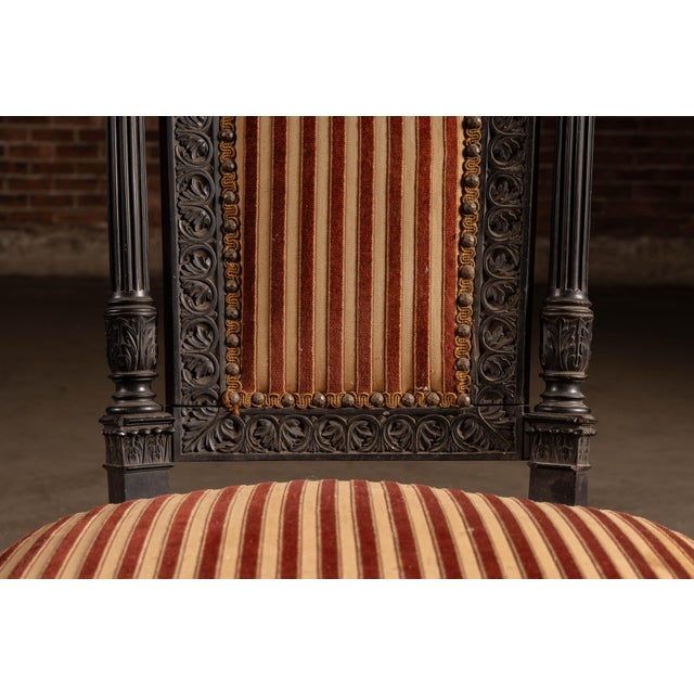 Wood Late 19th Century Renaissance Revival Ebonized Carved Side Chair For Sale - Image 7 of 9
