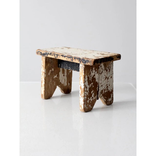 Wood Antique Wooden Milk Stool For Sale - Image 7 of 7