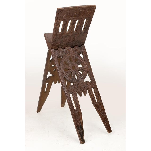 Carved Wooden Folding Easel, North Africa, 20th Century For Sale - Image 5 of 9