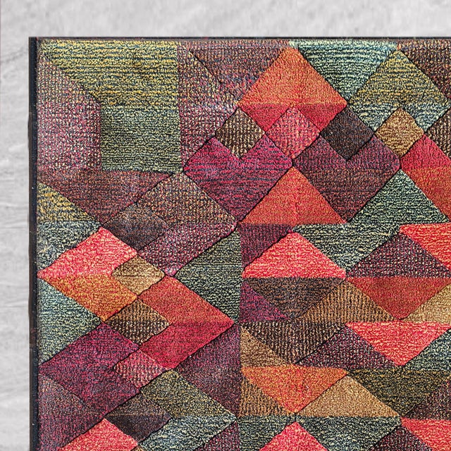 Textile Italian Geometric Woolen Rug by Missoni for T&J Vestor, 1980s For Sale - Image 7 of 13