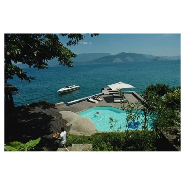 Slim Aarons, Pool by the Sea, Estate Stamped Photographic Print, 1985 / 2020s For Sale